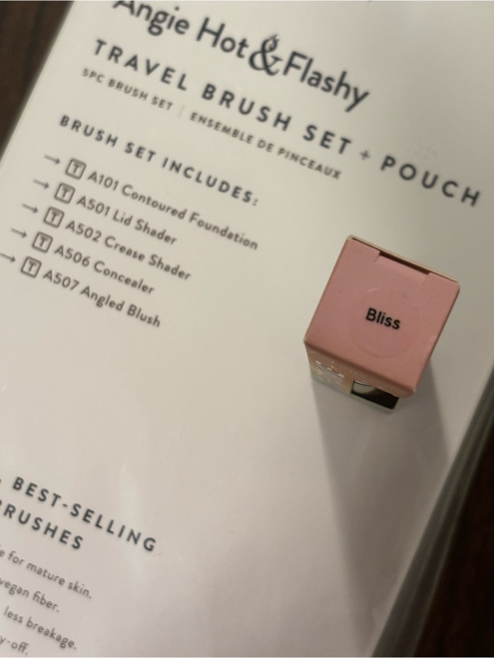 NEW BK Beauty Angie Hot & Flashy Travel Brush Set + Pouch - Pink & Gradient - Picture 2 of 2